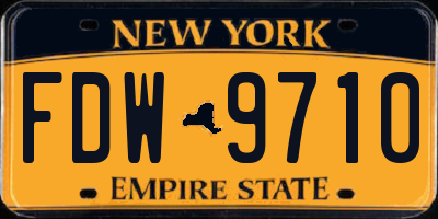 NY license plate FDW9710