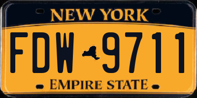 NY license plate FDW9711