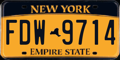 NY license plate FDW9714