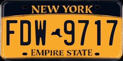 NY license plate FDW9717