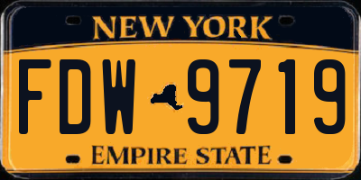 NY license plate FDW9719