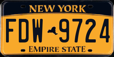 NY license plate FDW9724
