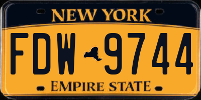 NY license plate FDW9744