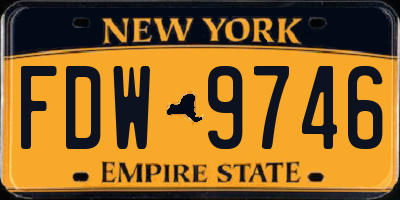 NY license plate FDW9746
