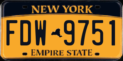 NY license plate FDW9751