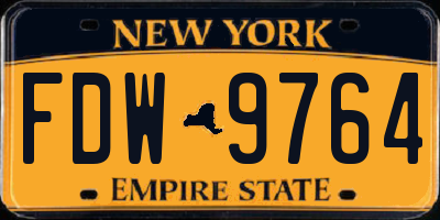 NY license plate FDW9764