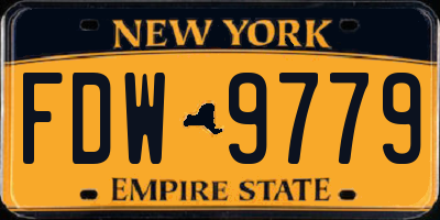 NY license plate FDW9779