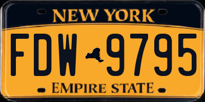 NY license plate FDW9795