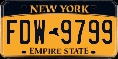 NY license plate FDW9799