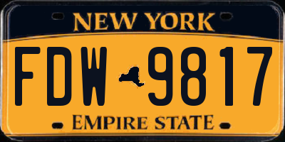 NY license plate FDW9817