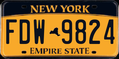 NY license plate FDW9824
