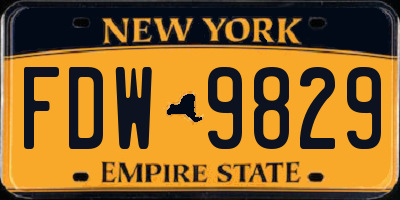NY license plate FDW9829
