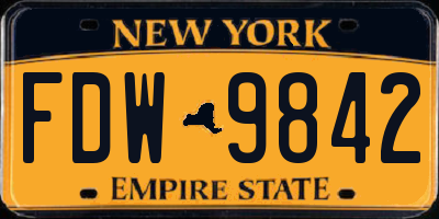 NY license plate FDW9842