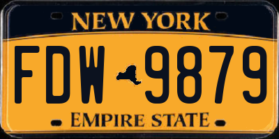 NY license plate FDW9879