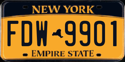 NY license plate FDW9901