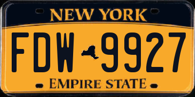 NY license plate FDW9927
