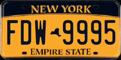 NY license plate FDW9995