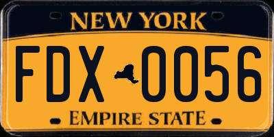 NY license plate FDX0056