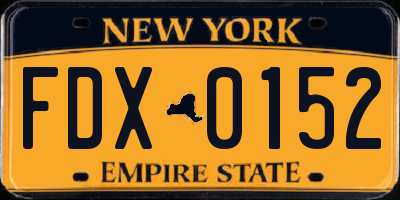 NY license plate FDX0152