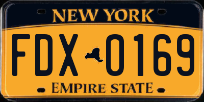 NY license plate FDX0169