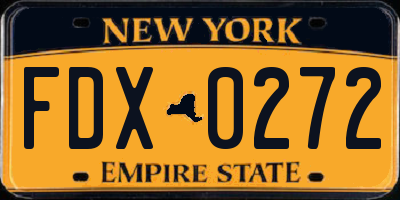 NY license plate FDX0272