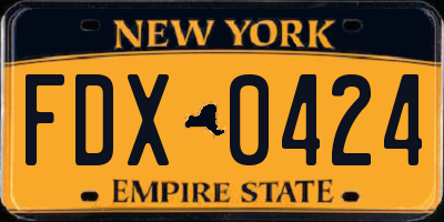 NY license plate FDX0424