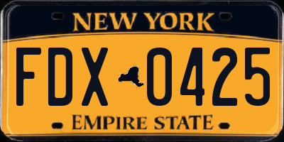 NY license plate FDX0425