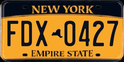 NY license plate FDX0427