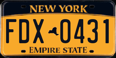 NY license plate FDX0431