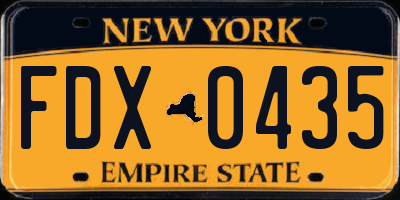 NY license plate FDX0435