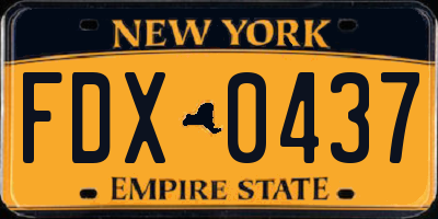 NY license plate FDX0437
