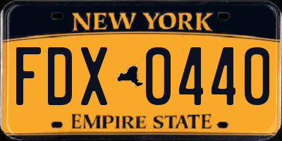 NY license plate FDX0440