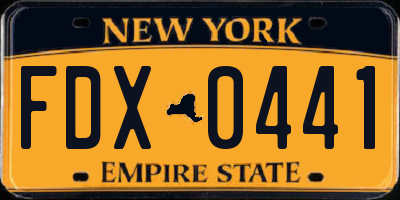 NY license plate FDX0441