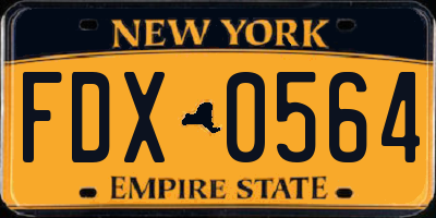 NY license plate FDX0564