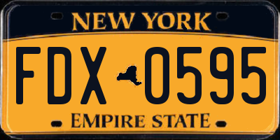NY license plate FDX0595