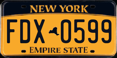 NY license plate FDX0599