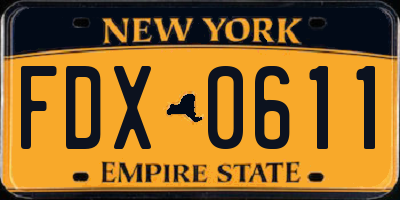 NY license plate FDX0611