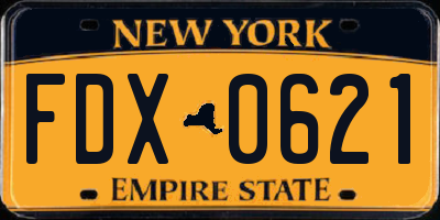 NY license plate FDX0621