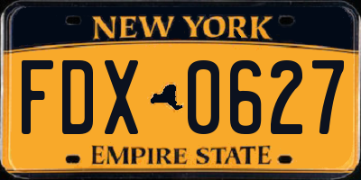 NY license plate FDX0627