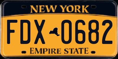 NY license plate FDX0682