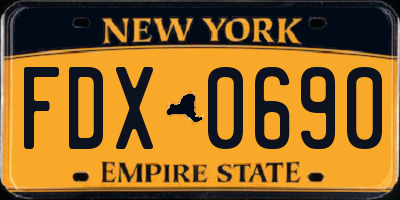 NY license plate FDX0690