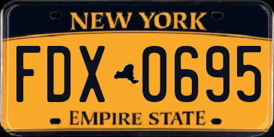 NY license plate FDX0695