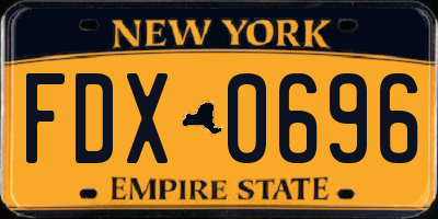 NY license plate FDX0696