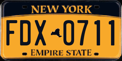 NY license plate FDX0711