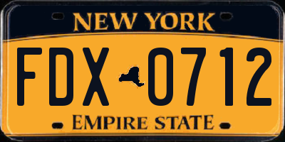 NY license plate FDX0712