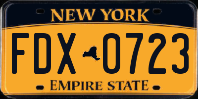 NY license plate FDX0723