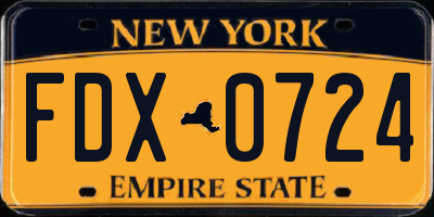 NY license plate FDX0724