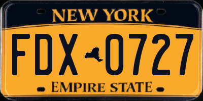 NY license plate FDX0727