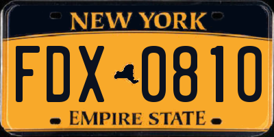 NY license plate FDX0810