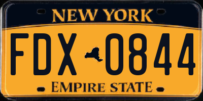 NY license plate FDX0844